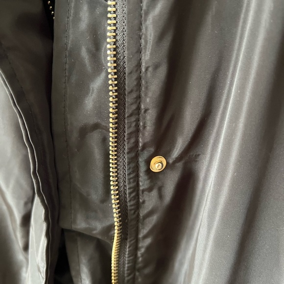 Women’s long bomber jacket, black size large - Picture 3 of 6